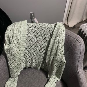 Could chaser crochet cardigan green